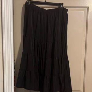 Elegant Black Tiered Maxi Skirt